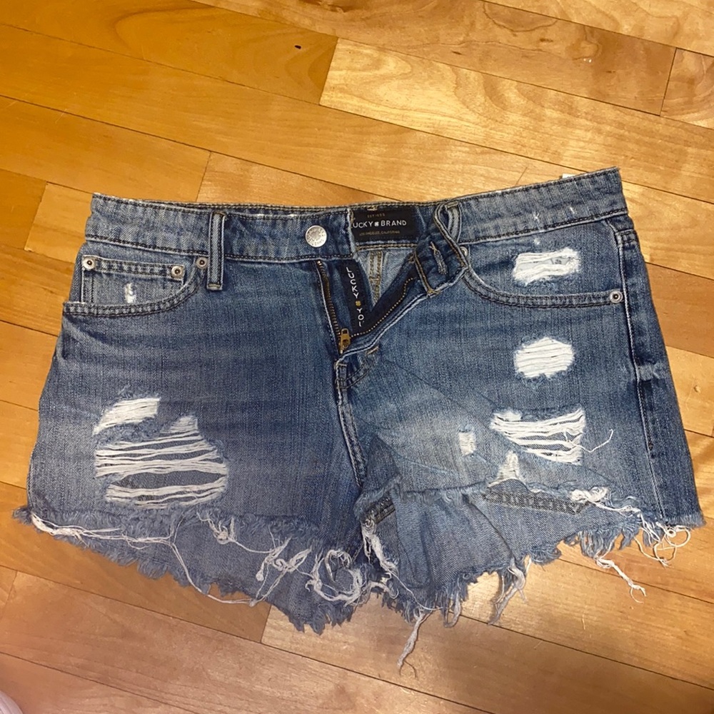 Lucky Brand Ripped Jean Shorts